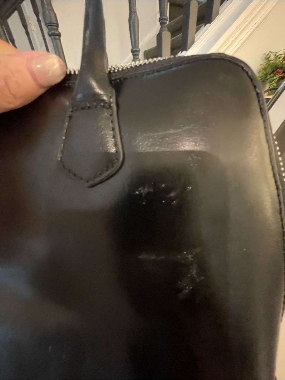 Vintage HOBO Black Leather Double-Handle bag (never used) - Picture 13 of 15